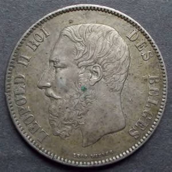 1870-Belgian-5-Francs